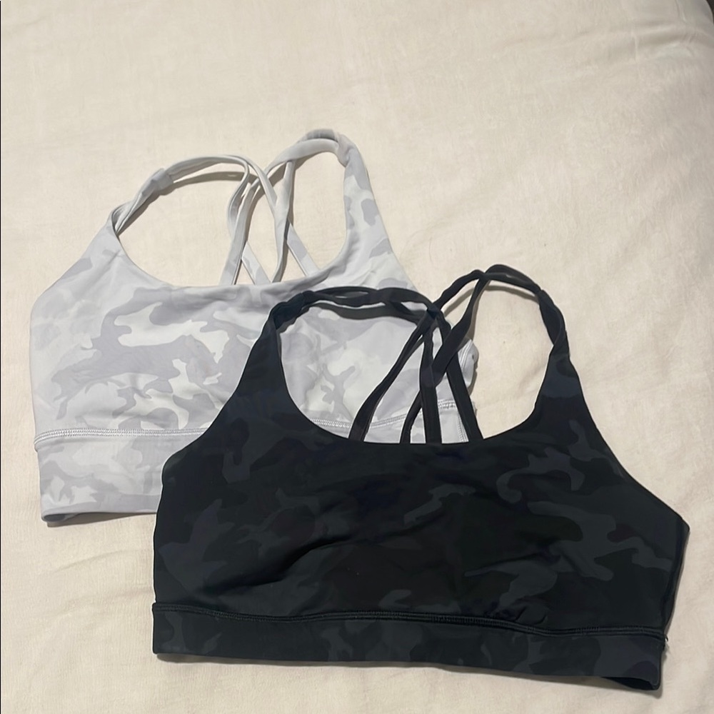 Lululemon Women's Camouflage Sports Bras - Black and Gray
